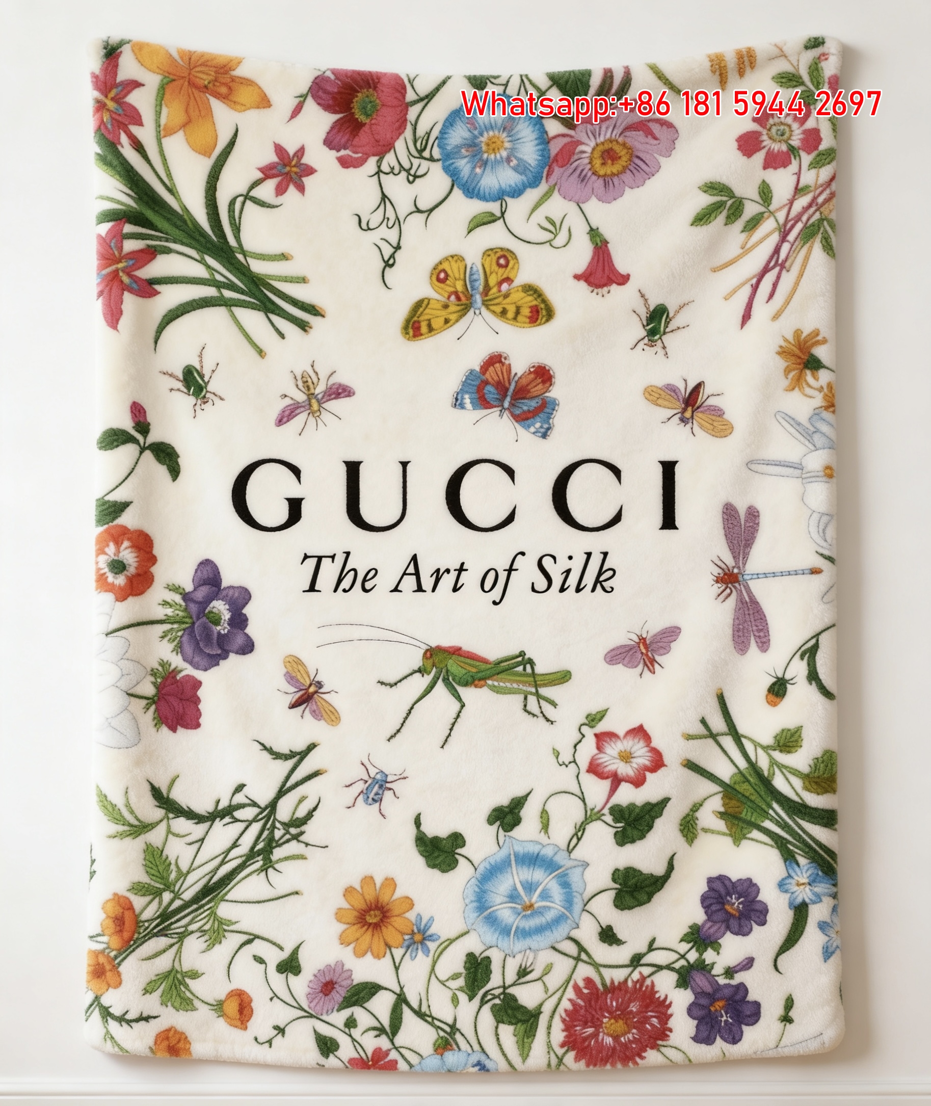 Gucci Floral Silk Art Throw blankets Gucci Botanical Monogram Tapestry IMG_2852